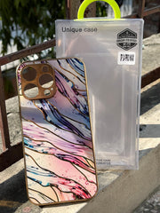 iPhone "14 Pro Max" Marble Textured Case - Pink