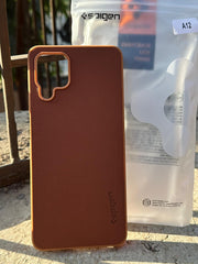 Samsung Galaxy "A12" Spigen Rugged Texture Case - Brown