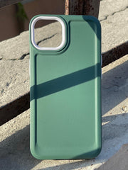iPhone "13/14" Silicone "Camera Ring Retractable" Case - Green