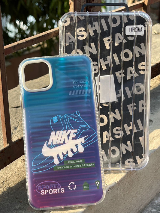 iPhone "11 Pro Max" Rainbow Translucent Case - Nike