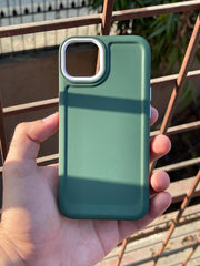 iPhone "13/14" Silicone "Camera Ring Retractable" Case - Green