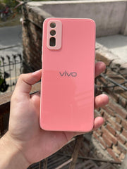 Vivo "Y20" Tempered Glass "Solid" Case - Pink