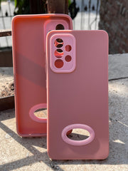 Samsung Galaxy "A52/A52s" Silicone "Holo Camera Ring" Case - Pink