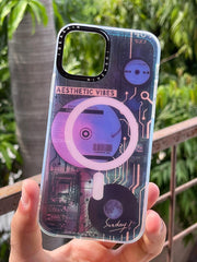 iPhone "12/12 Pro" Translucent Circuit Case - Purple