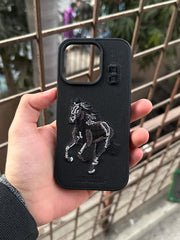 iPhone "16 Pro" Polo Embroidered Case - Black