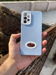 Samsung Galaxy "A73" Silicone "Holo Camera Ring" Case - Light Blue