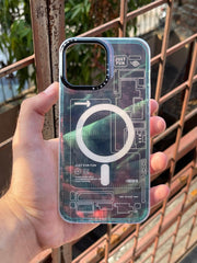 iPhone "13 Pro Max" Translucent Circuit Case - Green