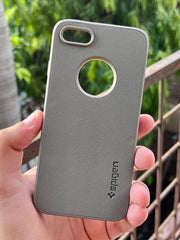 iPhone "7/8" Spigen Rugged Texture "LOGO-CUT" Case - Gray