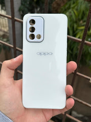 Oppo "F19" Tempered Glass "Chrome" Case - White