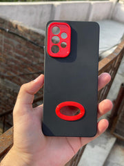 Samsung Galaxy "A73" Silicone "Holo Camera Ring" Case - Black
