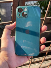 iPhone "13" Tempered Glass "Chrome" Case - Green