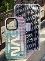 iPhone "14 Pro" Rainbow Translucent Case - Blue Nasa