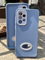 Samsung Galaxy "A33" Silicone "Holo Camera Ring" Case - Light Blue