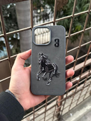 iPhone "15 Pro Max" Polo Embroidered Case - Dark Gray