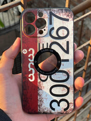 iPhone "13 Pro Max" Silicone "Retro" Edition Case - Maroon & Gray