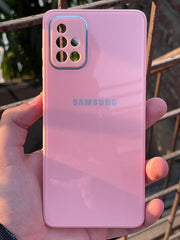 Samsung Galaxy "A71" Tempered Glass "Chrome" Case - Pink