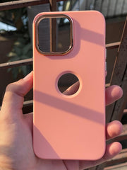iPhone "14 Pro Max" Premium Ring Silicone Case - Peach