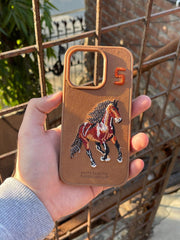 iPhone "14 Pro" Polo Embroidered Case - Brown