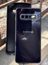 Samsung Galaxy "S10 Plus" Tempered Glass "Chrome" Case - Black
