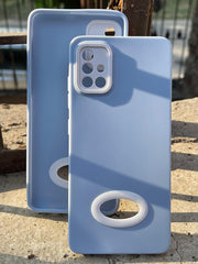 Samsung Galaxy "A51" Silicone "Holo Camera Ring" Case - Light Blue