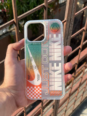 iPhone "14 Pro Max" Rainbow Translucent Shade Matte Case - Green Nike