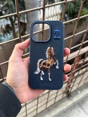 iPhone "14 Pro" Polo Embroidered Case - Blue