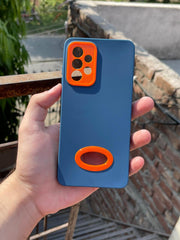 Samsung Galaxy "A52/A52s" Silicone "Holo Camera Ring" Case - Dark Blue