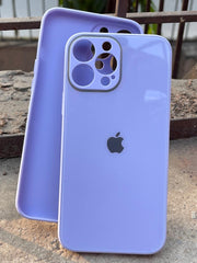 iPhone "13 Pro Max" Tempered Glass "Chrome" Case - Lilac