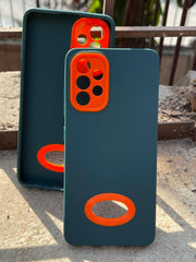 Samsung Galaxy "A32 (4G)" Silicone "Holo Camera Ring" Case - Green