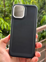 iPhone "12 Pro Max" Silicone "Camera Ring Retractable" Case - Black