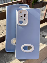 Samsung Galaxy "A53" Silicone "Holo Camera Ring" Case - Light Blue