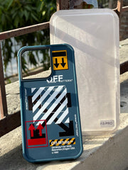 iPhone "13 Pro" Premium Grade Silicone "OFF-WHITE" Case - Blue