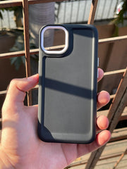 iPhone "13/14" Silicone "Camera Ring Retractable" Case - Black