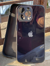 iPhone "14 Pro Max" Tempered Glass "Chrome" Case - Black