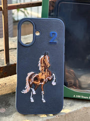 iPhone "16" Polo Embroidered Case - Blue
