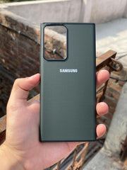 Samsung Galaxy "Note 20 Ultra" Leather Texture Case "Chrome Logo" - Green