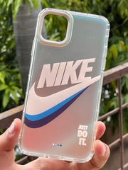 iPhone "11 Pro Max" Rainbow Translucent Shade Matte Case - White Nike