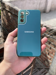 Samsung Galaxy "S21 FE" Tempered Glass "Chrome" Case - Green