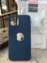 iPhone "12/12 Pro" Spigen Rugged Texture "LOGO-CUT" Case - Blue