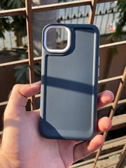 iPhone "13/14" Silicone "Camera Ring Retractable" Case - Dark Blue