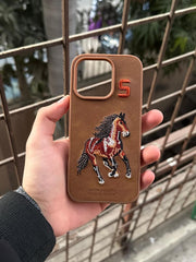 iPhone "16 Pro" Polo Embroidered Case - Brown