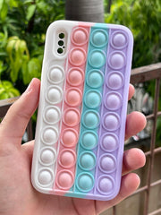 iPhone "X/XS" Fidget Stress Release Pop-Up Case - White & Lilac