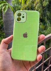 iPhone "12" Tempered Glass "Chrome" Case - Neon Green