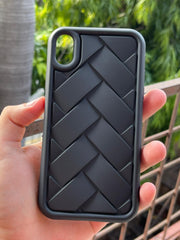 iPhone "XR" Premium Silicone "Woven-Bamboo" Case - Black