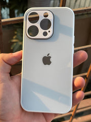 iPhone "14 Pro" Tempered Glass "Chrome" Case - Gray