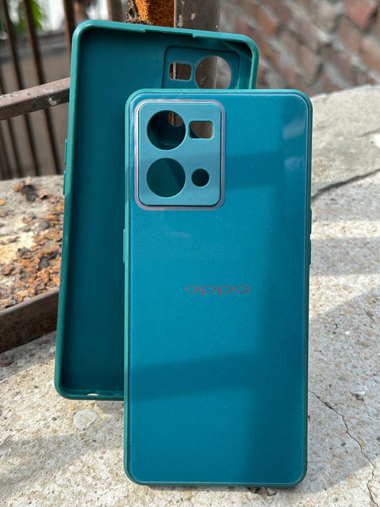 Oppo "F21 Pro (4G)" Tempered Glass "Chrome" Case - Green