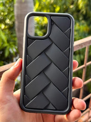 iPhone "11 Pro" Premium Silicone "Woven-Bamboo" Case - Black