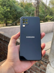 Samsung Galaxy "A12" Tempered Glass "Solid" Case - Black