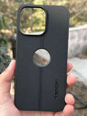 iPhone "14 Pro Max" Spigen Premium Woven Stitched Case - Black