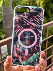 iPhone "7/8 Plus" Translucent Circuit Case - Red